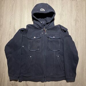 Lululemon Athletica Dark Blue Military zip up hoodie sweater large